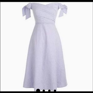 J. Crew 14 Off The Shoulder Seersucker Dress
